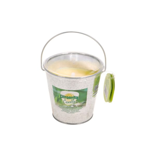 *ult.unidades* vela citronela antimosquitos con recipiente metalico 160g ø10cm